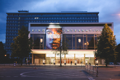 Berlin, Germany - May 28, 2015: The Kino international film theatre in Karl Marx Allee in East Berlin. 