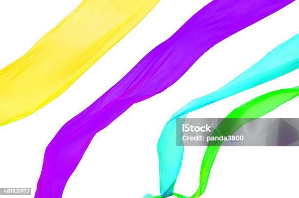 Colorful Elegant Satin Isolated On A White Background Stock Photo - Download Image Now