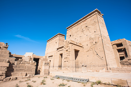 Temple of Isis from Philae, Agilkia Island in Lake Nasser, UNESCO World Heritage Site