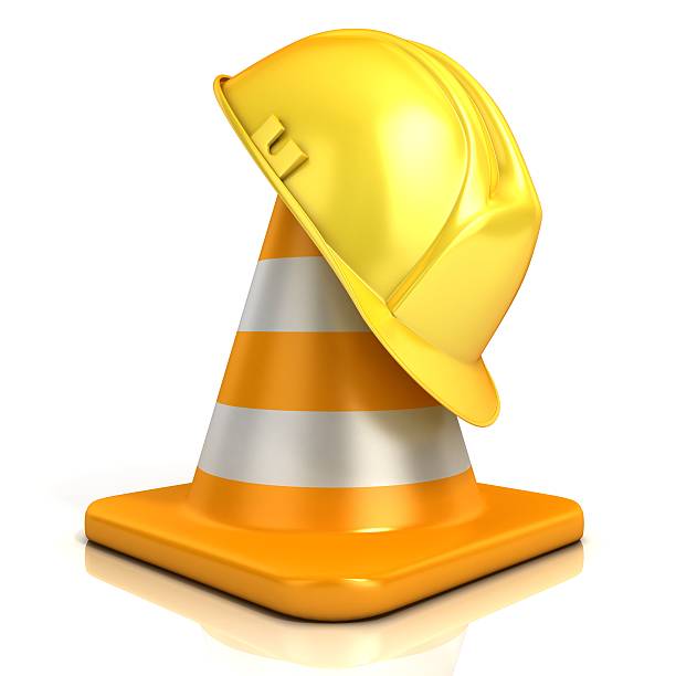 istock Traffic cone and safety helmet 481842128