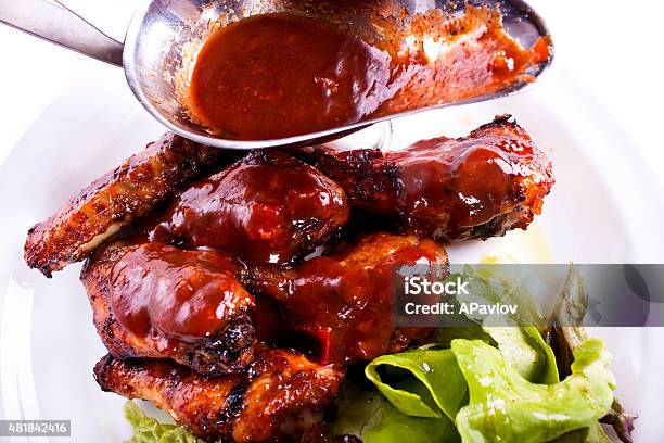 Chicken Wings Sauce Stock Photo - Download Image Now - 2015, Appetizer, Bird