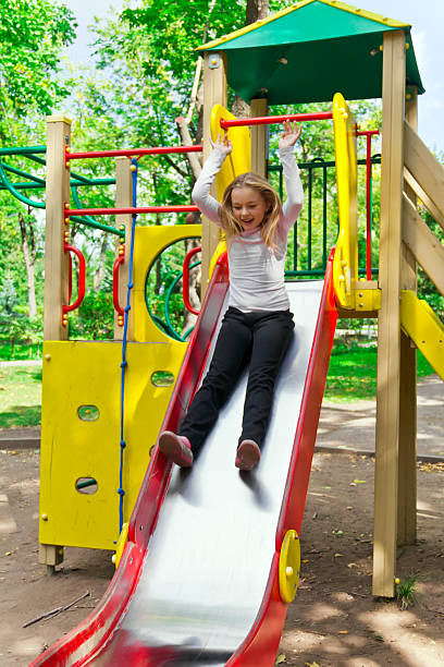 istock Active girl on nursery platform in summer 481842956