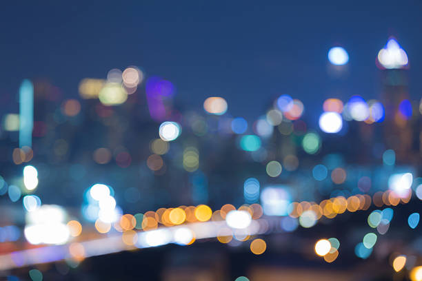 istock Blurred abstract background bokeh lights with city highway view 481846014