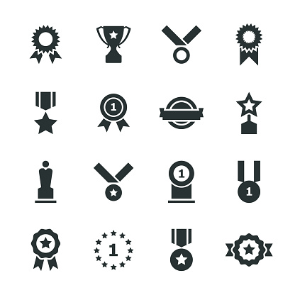 Award Silhouette Icons Vector EPS File.
