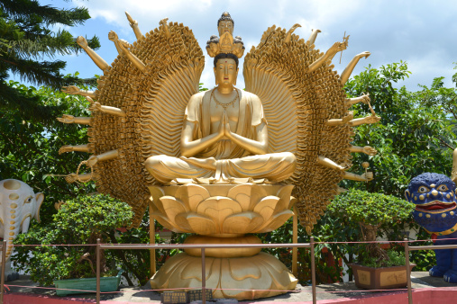 Guan Yin statue at Ten Thousand Buddhas Monastery in Hong Kong, China.