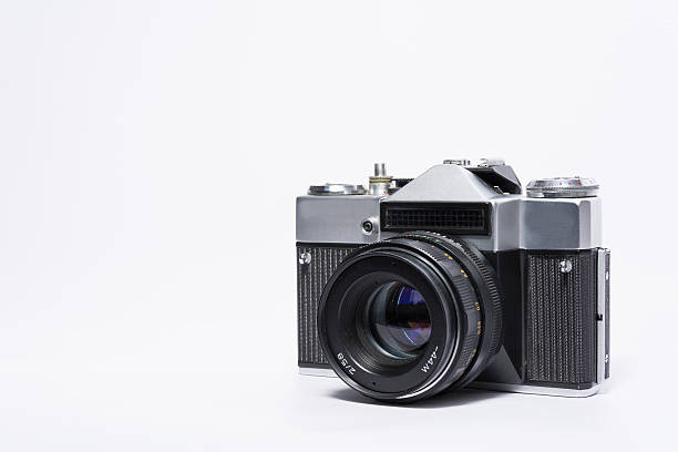 istock Classic Vintage 35mm SLR Camera With White Background. 481850214