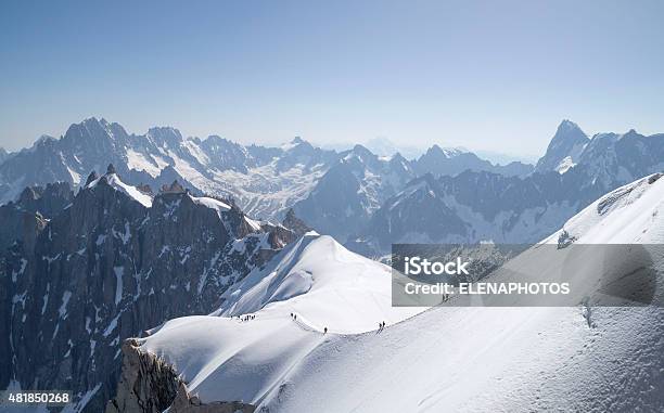 Aiguille Du Midi 3842 M French Alps Stock Photo - Download Image Now - Aiguille de Midi, 2015, Adulation