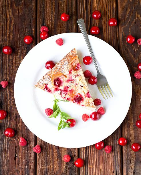 Top view on homemade fruit pie