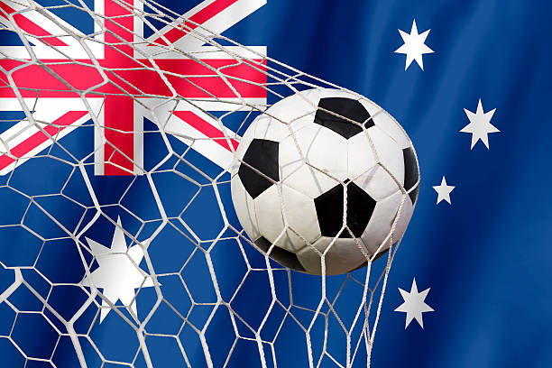 istock soccer ball and australian flag 481851218