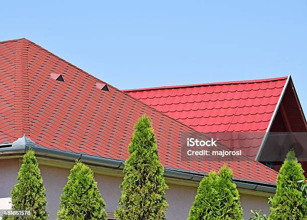 House Roofs Stock Photo - Download Image Now - 2015, Architecture, Blue