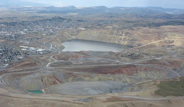 Berkeley Pit, Former Open Pit Mine in Butte, Montana stock photo