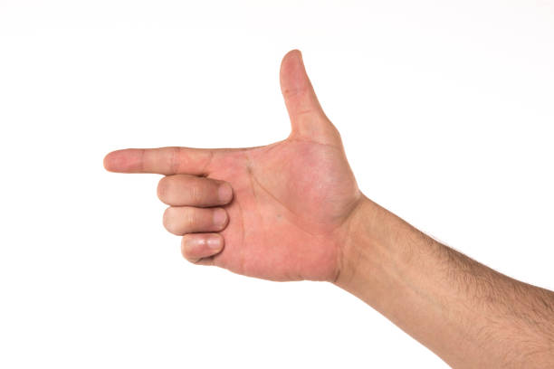 istock Male hand making a gun gesture 481860538