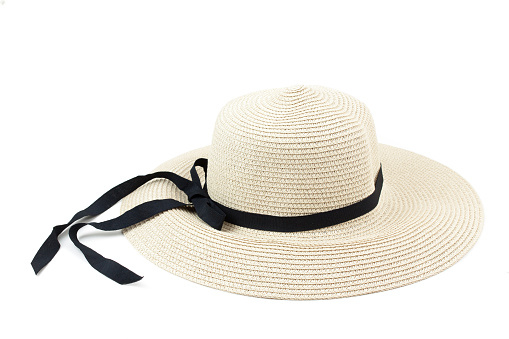 A straw hat,isolated on white background.