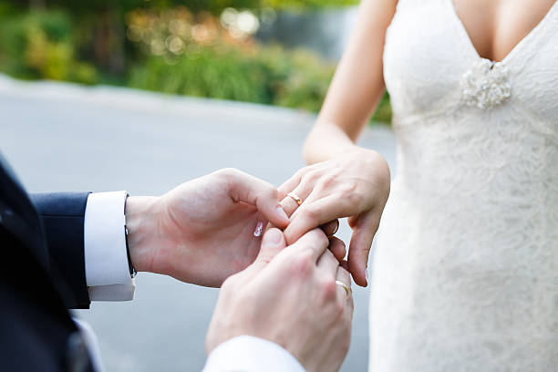 istock Hands of wedding couple 481864528