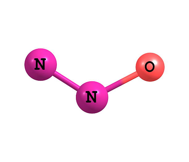 d. óxido nitroso estructura molecular aislado en blanco - nitric oxide fotografías e imágenes de stock