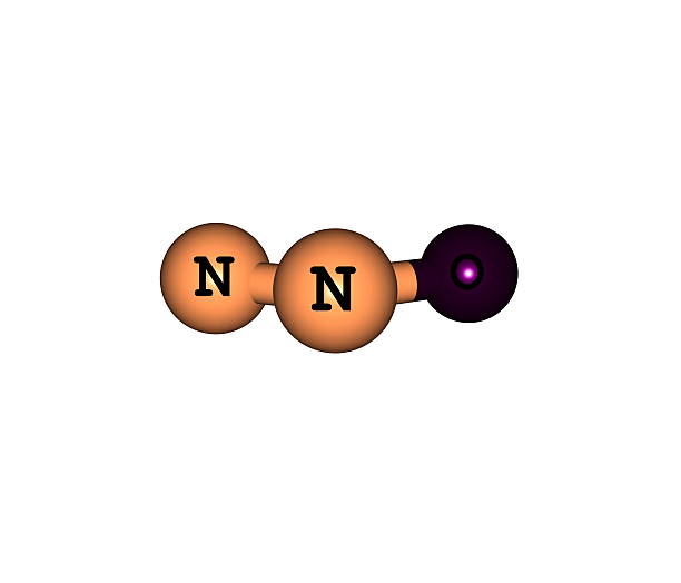 d. óxido nitroso estructura molecular aislado en blanco - nitric oxide fotografías e imágenes de stock