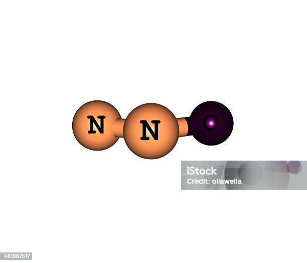 Nitrous Oxide Molecular Structure Isolated On White Stock Photo - Download Image Now