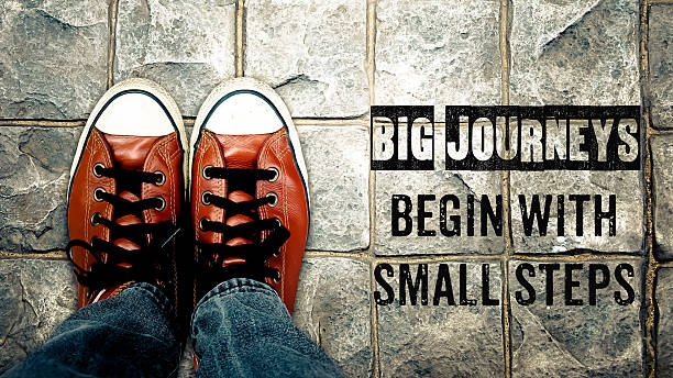 istock Big journeys begin with small steps, Inspiration quote 481872718