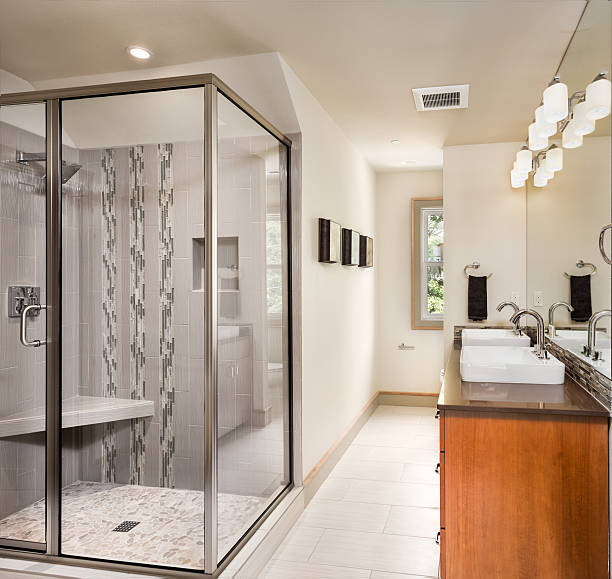 istock Large furnished bathroom in luxury home 481873500
