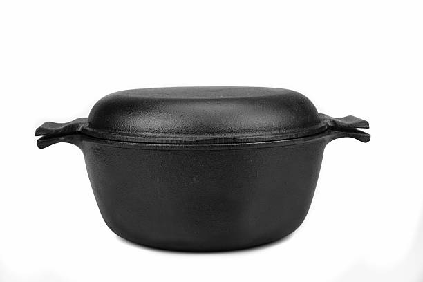 istock Front  View  On The Closed Cast Iron Pan Isolated 481873760