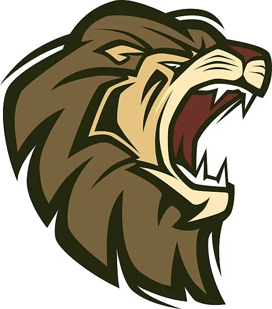 Vector illustration of lion head mascot