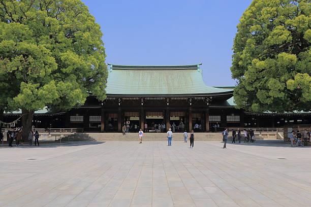 Tokyo Japan - May 8, 2015: People visit historical Meiji shrine in Tokyo Japan.