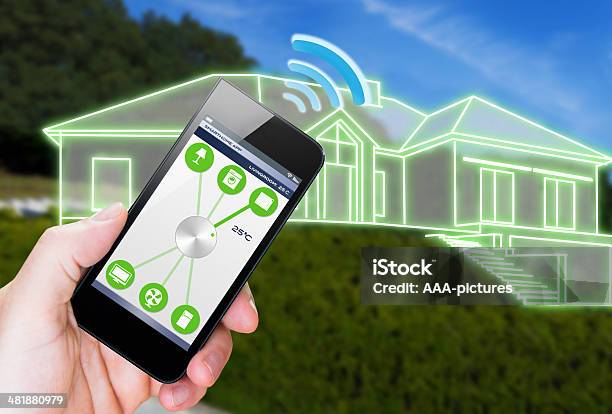 Smart Home Device Home Control Stock Photo - Download Image Now - Technology, Home Automation, Cooking