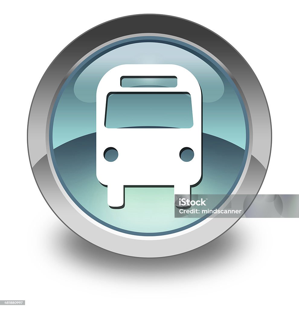 Icona pulsante// Pittogramma "autobus/trasporto via terra" - Illustrazione stock royalty-free di Autobus