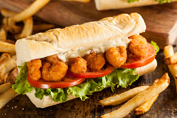 Homemade Shrimp Po Boy Sandwich