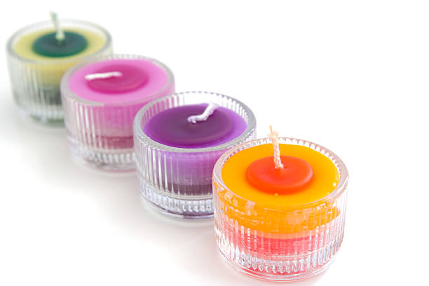 istock Colorful candles isolated on white background 481882799