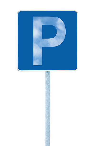 istock Parking place spot sign pole  post, traffic road roadsign, isolated 481883723