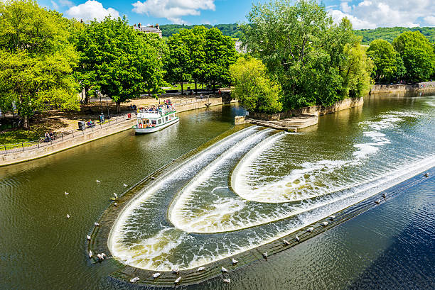 istock Waterfall in River Avon United Kingdom city Bath 481885328