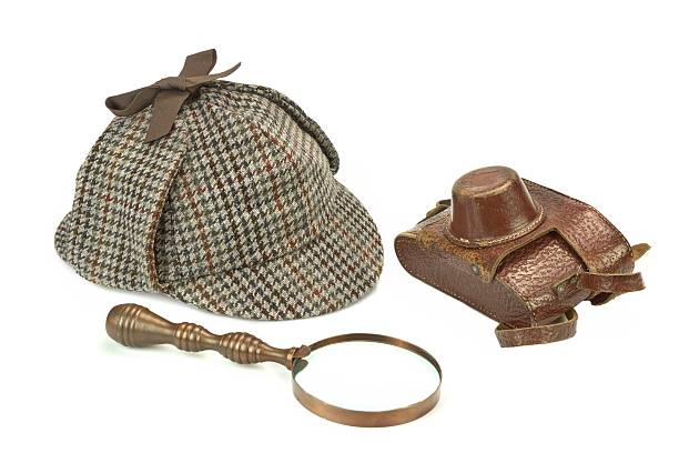 istock Detective Concept,  Deerstalker Cap, Vintage Magnifying Glass And Camera 481886280