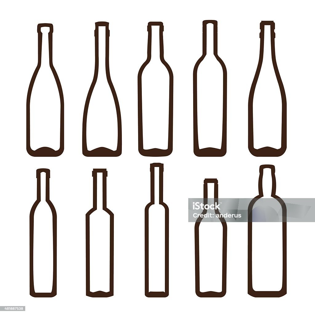 bottle Vector characters, bottles and containers for beverages. 2015 stock vector