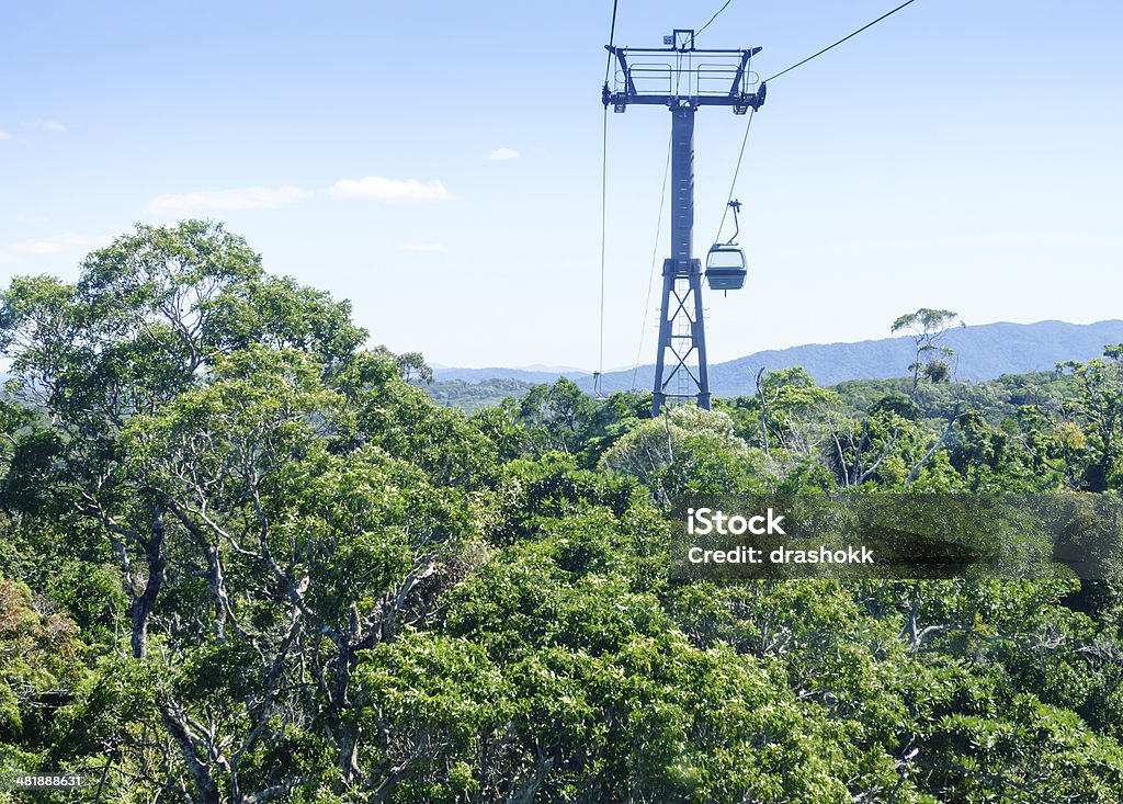 Seilbahn über den tropischen Regenwald - Lizenzfrei Ansicht aus erhöhter Perspektive Stock-Foto