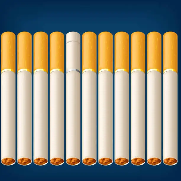 Vector illustration of smoking cigarettes alot