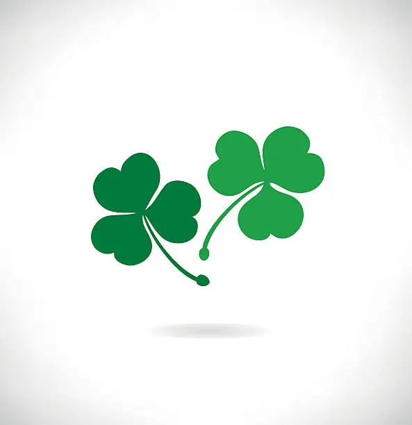 Vector illustration of Banner with clover, trefoil. St. Patrick's symbol