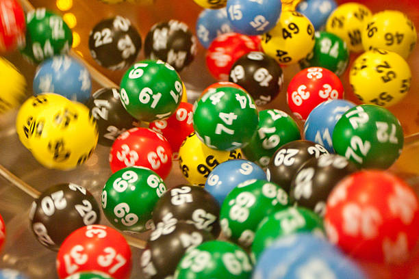 Lottery balls in the mashine stock photo