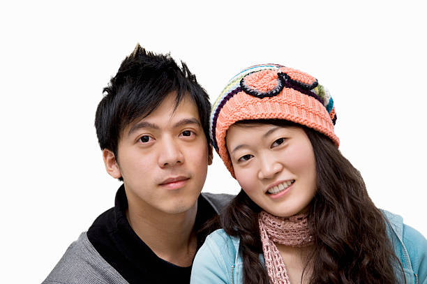 istock Portrait of young couple over white background 481890159
