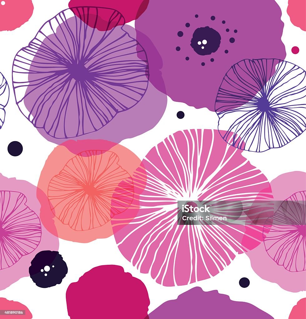 Fancy Poppy Pattern Seamless Decorative Pattern With Poppies Vector Stylish Poppy Stock ...