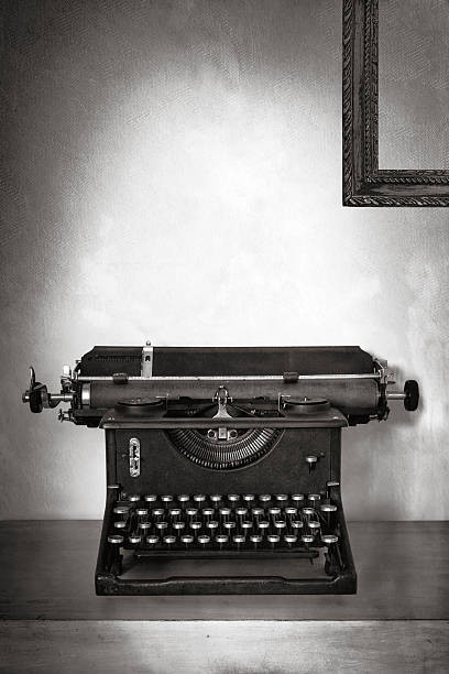 istock Vintage Typewriter on Old Desk with Grunge Background 481891093
