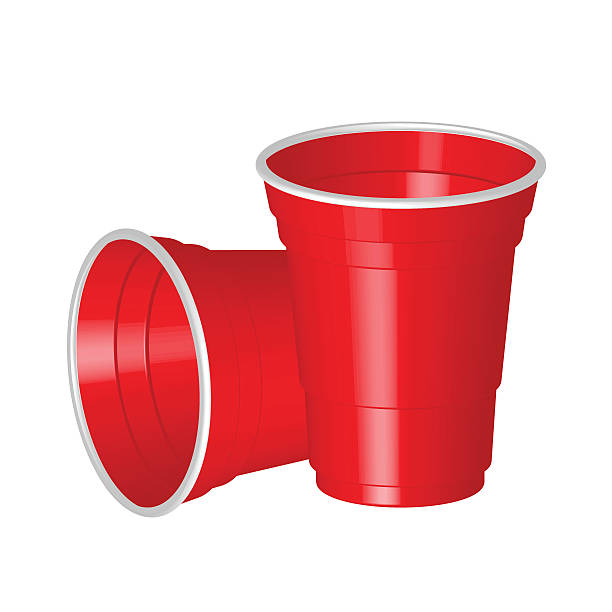 Party Red Plastic Cup Isolated On White Background Stock