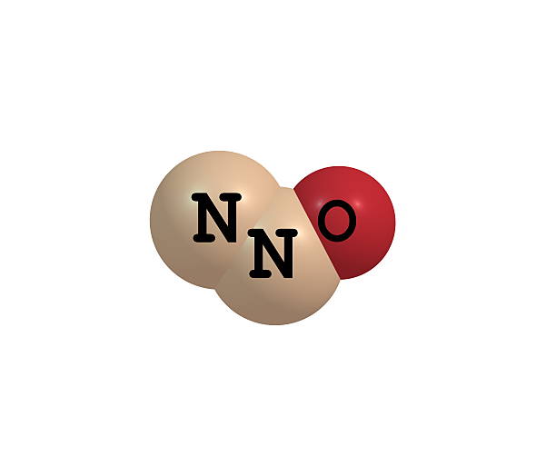 ossido nitroso struttura molecolare isolato su bianco - oxide foto e immagini stock