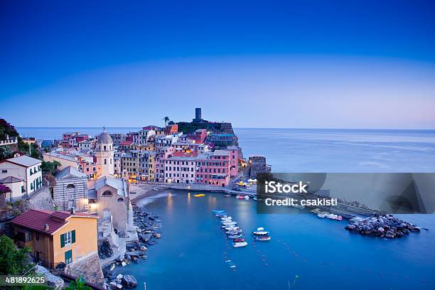 Vernazza Cinque Terre Italy Stock Photo - Download Image Now - Architecture, Beach, Beauty In Nature