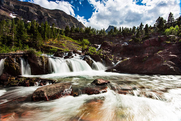 istock Red Rock Falls at Many Glacier 481895026