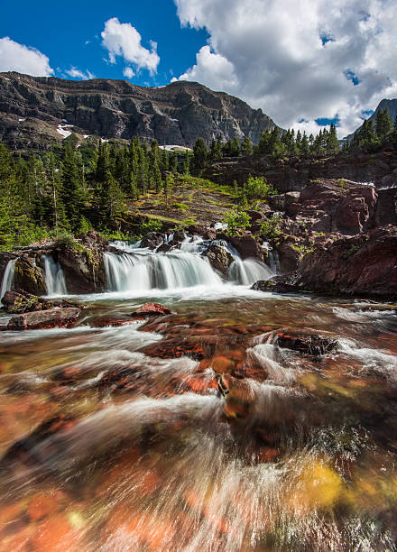 istock Red Rock Falls at Many Glacier 481895028
