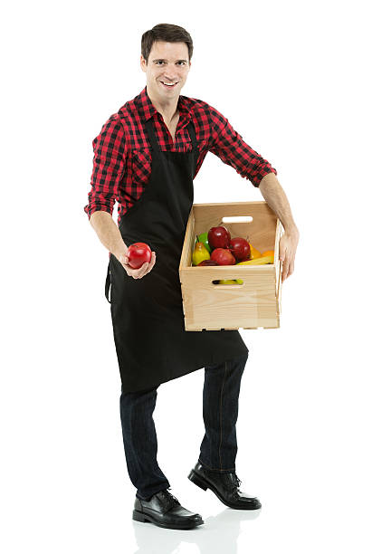 istock Grocer holding fruits 481897271