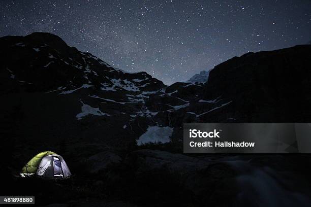 Tent Under A Starlit Sky Stock Photo - Download Image Now - 2015, Astronomy, Awe