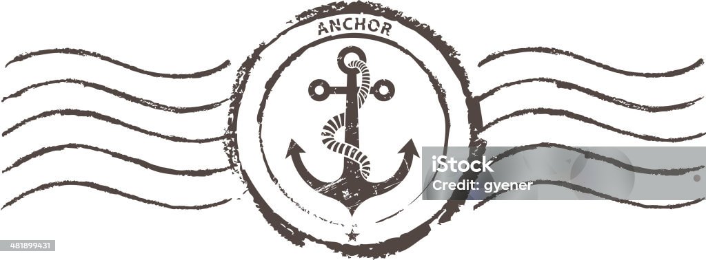 Anclaje sello de caucho - arte vectorial de Ancla - Parte del barco libre de derechos
