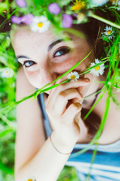 istock Young Woman laying in Spring park 481899725